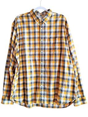 OLD NAVY Mens Everyday Shirt Regular Fit Yellow Blue Built-In Flex Stretch XXL